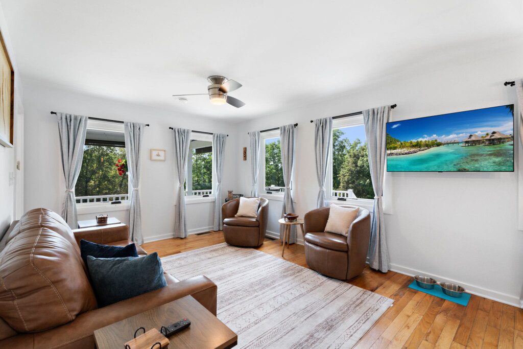 Plenty of comfortable seating for slow mornings, cozy evenings, and everything in between.