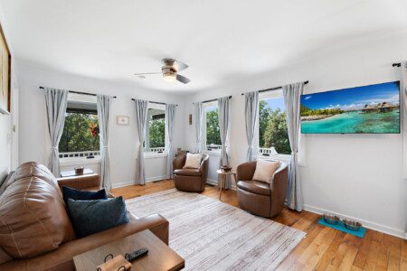Plenty of comfortable seating for slow mornings, cozy evenings, and everything in between.