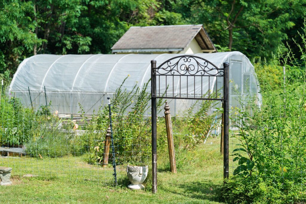 Garden views and a touch of country charm make this retreat feel wonderfully tucked away.