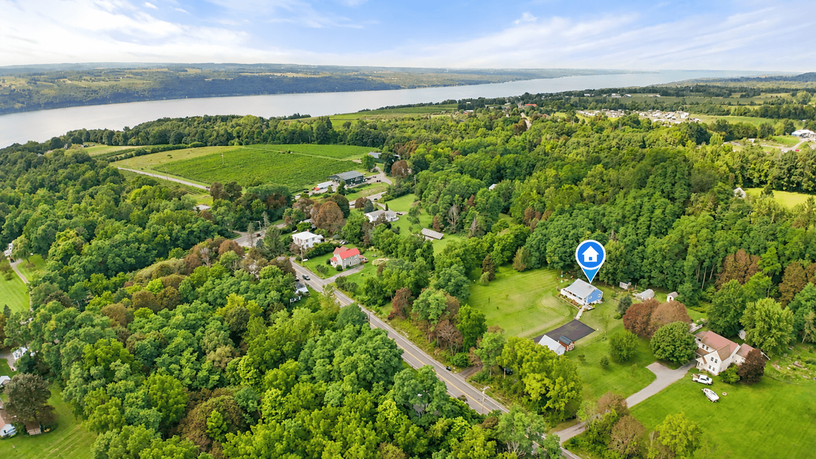 Surrounded by rolling countryside with Seneca Lake just beyond—Wine Country doesn't get much better.